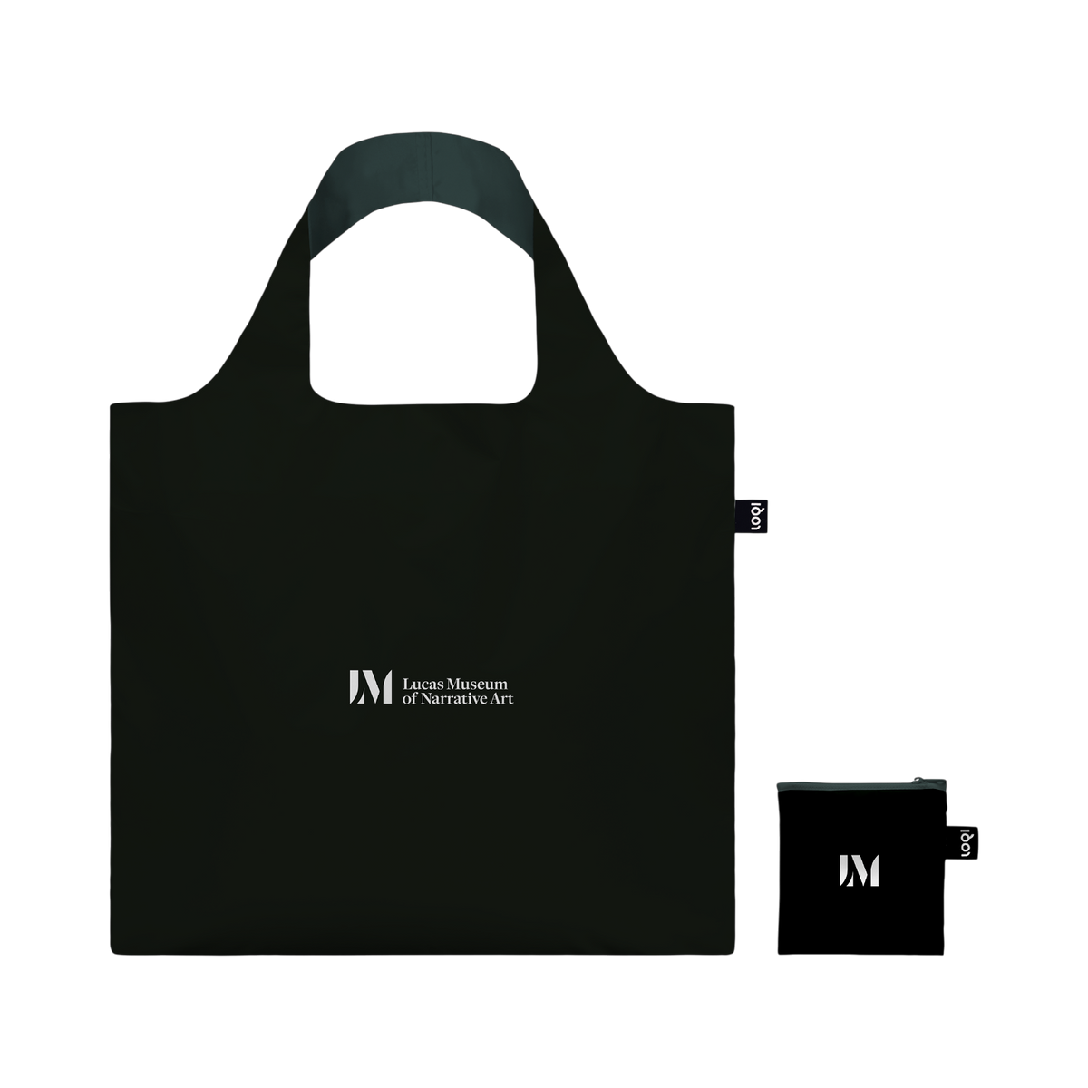 Recycled LOQI tote bag featuring Cassius Marcellus Coolidge, A Pat Hand. Made from water-resistant 100% recycled taffeta. Measures 50 × 42 cm with a zip pocket.