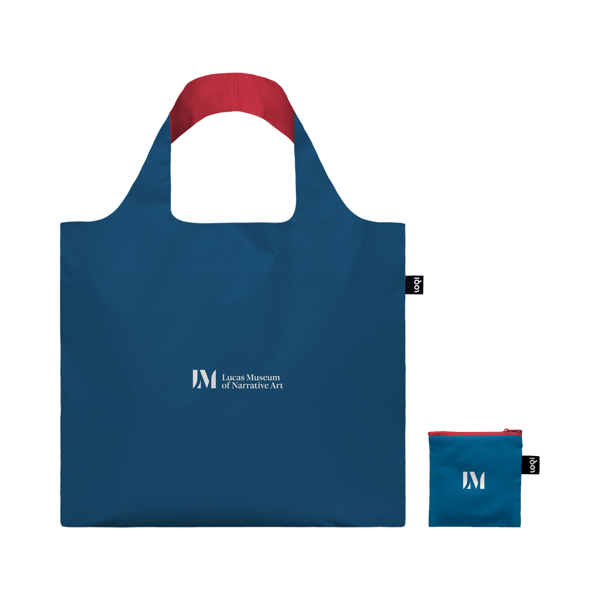 Recycled LOQI tote bag featuring Hector Hyppolite, La Dame en Vert. Made from water-resistant 100% recycled taffeta. Measures 50 × 42 cm with a zip pocket.