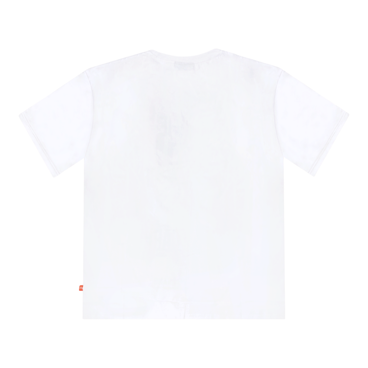 Back of a white 100% cotton classic-fit T-shirt featuring a Star Wars graphic and the phrase "Even the Dark Side Needs to Shine" printed on the front, shown on a white background.