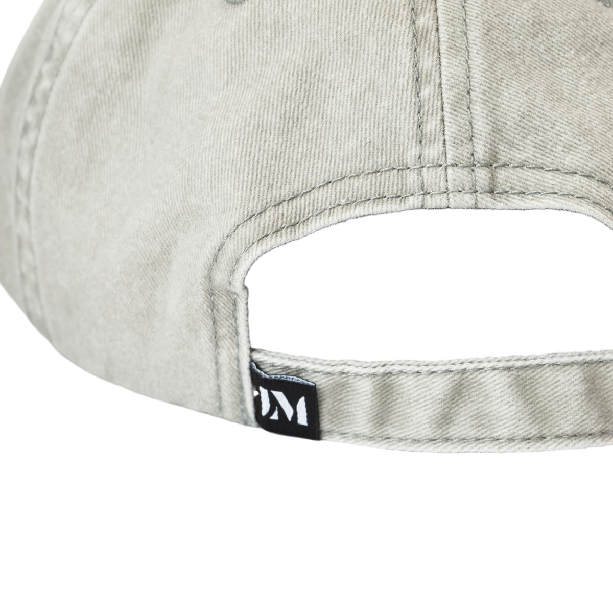 Light gray washed cotton baseball cap featuring “Warrior Princess” embroidered in purple on the front, shown against a white background.