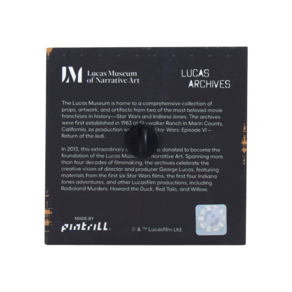 2.5 × 2.5 in Lucas Archives backing card.