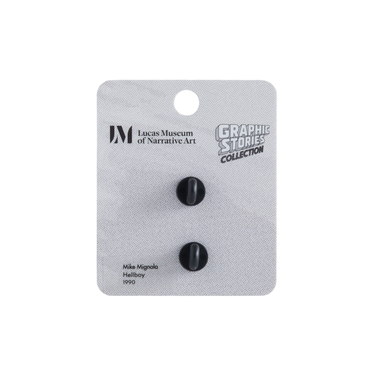 The Lucas Museum of Narrative Art's Graphic Stories Collection textured light gray display card.