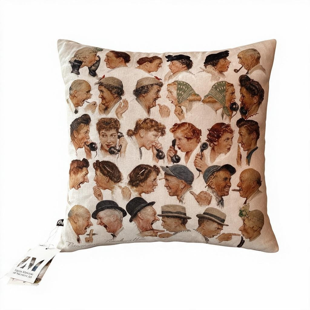 Rockwell Gossips Linen Cushion Cover