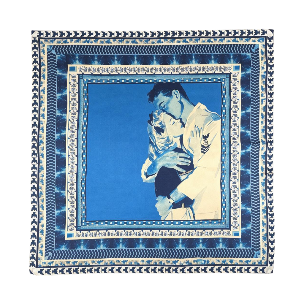 Whitcomb Sailor and Woman Embracing Silk Scarf