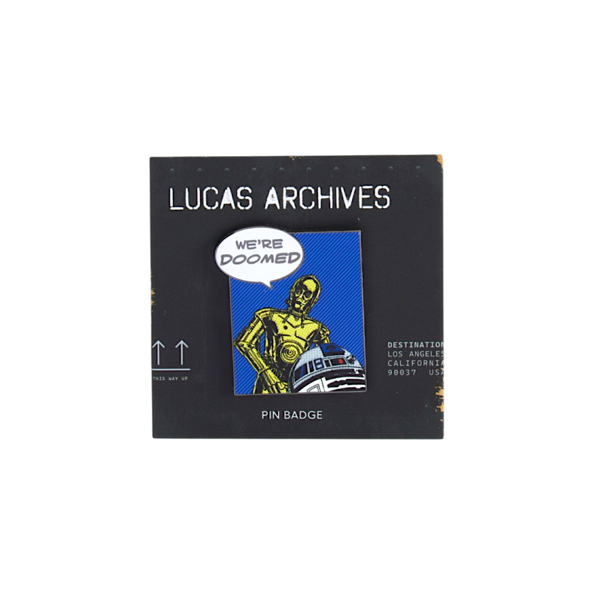C-3PO and R2-D2 We're Doomed Comic Cutout Pin